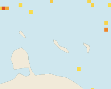 Satellite floating-algae map near Curacao West Coast, Apr 2025 (opens full map image in a new tab)