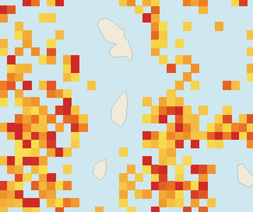 Satellite floating-algae map near Saint Lucia East Coast, Apr 2025 (opens full map image in a new tab)