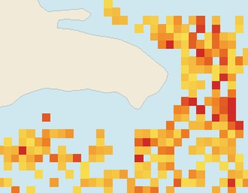 Satellite floating-algae map near Bayahibe, May 2025 (opens full map image in a new tab)