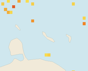 Satellite floating-algae map near Curacao West Coast, May 2025 (opens full map image in a new tab)