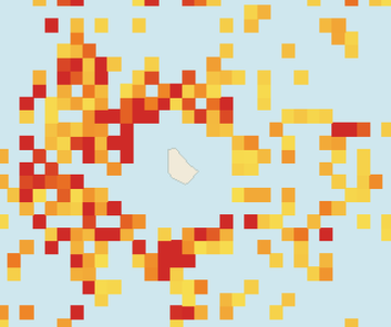 Satellite floating-algae map near Eastern Barbados, May 2025 (opens full map image in a new tab)