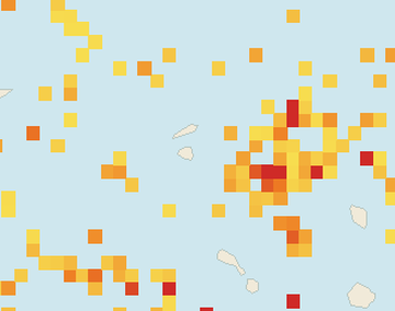 Satellite floating-algae map near St. Maarten, May 2025 (opens full map image in a new tab)