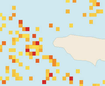 Satellite floating-algae map near Negril, Jun 2025 (opens full map image in a new tab)