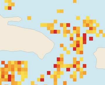 Satellite floating-algae map near Punta Cana and Bavaro, Jun 2025 (opens full map image in a new tab)