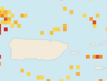 Satellite floating-algae map near San Juan and Isla Verde, Jun 2025 (opens full map image in a new tab)