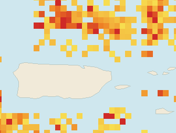 Satellite floating-algae map near San Juan and Isla Verde, Jul 2025 (opens full map image in a new tab)