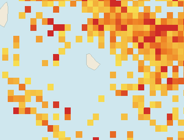 Satellite floating-algae map near South Coast Barbados, Jul 2025 (opens full map image in a new tab)
