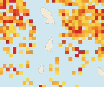 Satellite floating-algae map near Saint Lucia East Coast, Jul 2025 (opens full map image in a new tab)