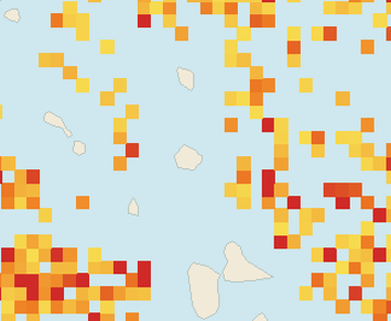 Satellite floating-algae map near Antigua East Coast, Aug 2025 (opens full map image in a new tab)
