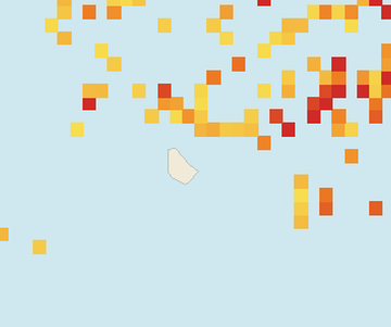 Satellite floating-algae map near Eastern Barbados, Aug 2025 (opens full map image in a new tab)
