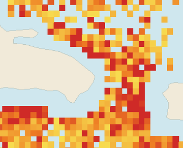 Satellite floating-algae map near Punta Cana and Bavaro, Aug 2025 (opens full map image in a new tab)