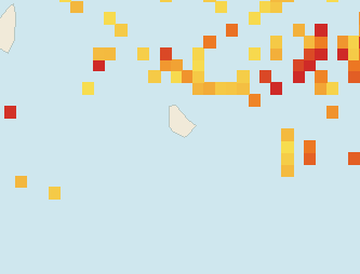 Satellite floating-algae map near South Coast Barbados, Aug 2025 (opens full map image in a new tab)