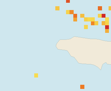 Satellite floating-algae map near Negril, Sep 2025 (opens full map image in a new tab)