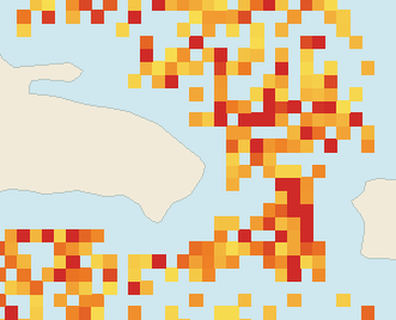 Satellite floating-algae map near Punta Cana and Bavaro, Sep 2025 (opens full map image in a new tab)