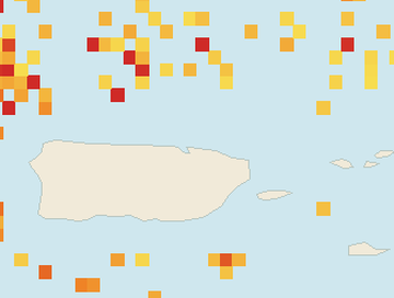 Satellite floating-algae map near San Juan and Isla Verde, Sep 2025 (opens full map image in a new tab)