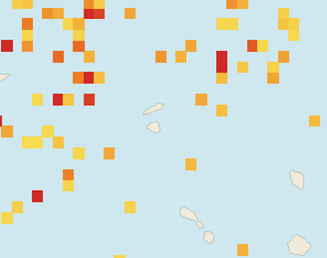 Satellite floating-algae map near St. Maarten, Sep 2025 (opens full map image in a new tab)