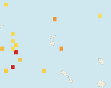 Satellite floating-algae map near St. Maarten, Oct 2025 (opens full map image in a new tab)