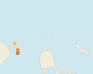 Satellite floating-algae map near Aruba Palm and Eagle Beach, Nov 2025 (opens full map image in a new tab)
