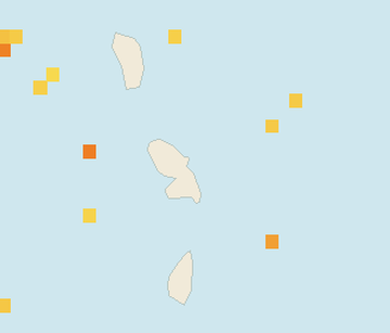 Satellite floating-algae map near Martinique Atlantic Coast, Nov 2025 (opens full map image in a new tab)