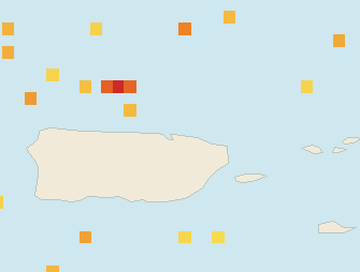 Satellite floating-algae map near San Juan and Isla Verde, Nov 2025 (opens full map image in a new tab)