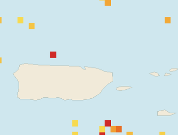 Satellite floating-algae map near San Juan and Isla Verde, Dec 2025 (opens full map image in a new tab)