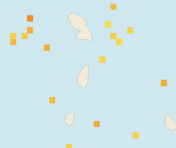 Satellite floating-algae map near Saint Lucia East Coast, Dec 2025 (opens full map image in a new tab)