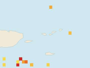 Satellite floating-algae map near St. Thomas, Dec 2025 (opens full map image in a new tab)