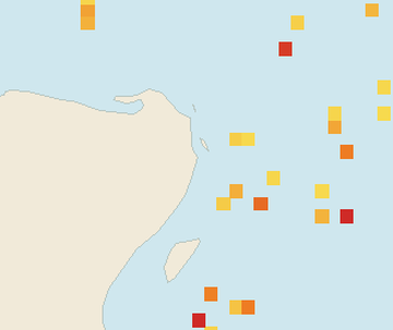 Satellite floating-algae map near Cancun Hotel Zone, Jan 2026 (opens full map image in a new tab)