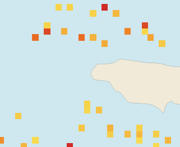 Satellite floating-algae map near Negril, Jan 2026 (opens full map image in a new tab)