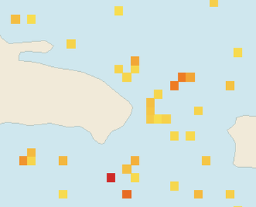 Satellite floating-algae map near Punta Cana and Bavaro, Jan 2026 (opens full map image in a new tab)