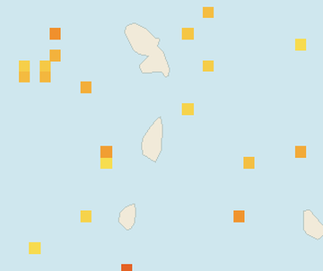 Satellite floating-algae map near Saint Lucia East Coast, Jan 2026 (opens full map image in a new tab)