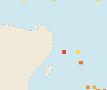 Satellite floating-algae map near Cancun Hotel Zone, Feb 2026 (opens full map image in a new tab)