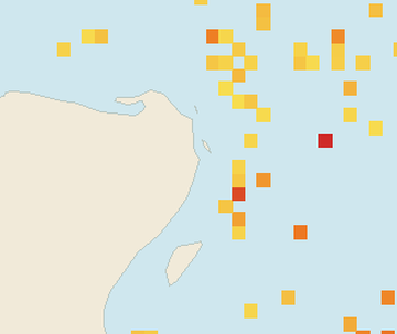 Satellite floating-algae map near Cancun Hotel Zone, Mar 2026 (opens full map image in a new tab)