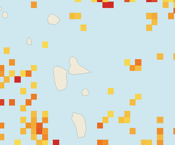 Satellite floating-algae map near Guadeloupe Atlantic Coast, Mar 2026 (opens full map image in a new tab)
