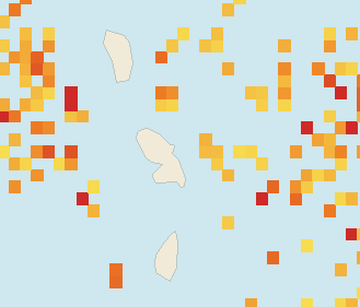 Satellite floating-algae map near Martinique Atlantic Coast, Mar 2026 (opens full map image in a new tab)