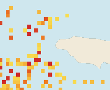 Satellite floating-algae map near Negril, Mar 2026 (opens full map image in a new tab)