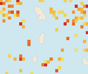 Satellite floating-algae map near Saint Lucia East Coast, Mar 2026 (opens full map image in a new tab)