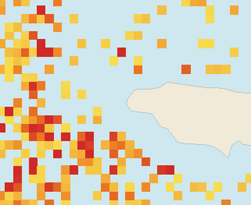 Satellite floating-algae map near Negril, Apr 2026 (opens full map image in a new tab)