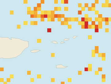 Satellite floating-algae map near St. Thomas, Apr 2026 (opens full map image in a new tab)