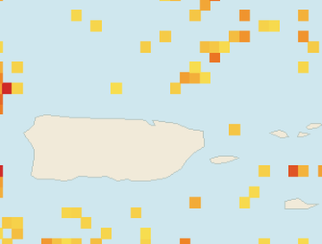 Satellite floating-algae map near San Juan and Isla Verde, May 2026 (opens full map image in a new tab)