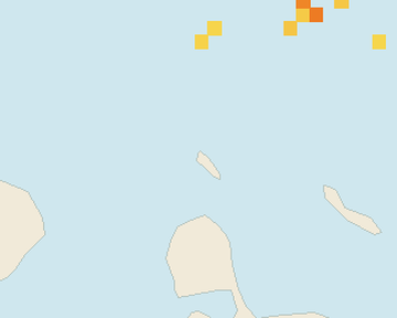 Satellite floating-algae map near Aruba Palm and Eagle Beach, Jun 2026 (opens full map image in a new tab)
