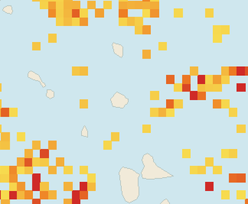 Satellite floating-algae map near Antigua East Coast, Jul 2026 (opens full map image in a new tab)