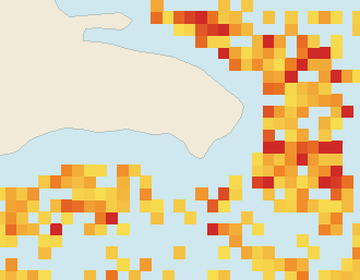 Satellite floating-algae map near Bayahibe, Jul 2026 (opens full map image in a new tab)