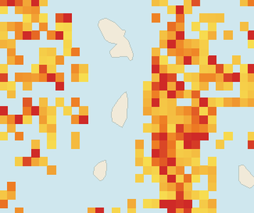 Satellite floating-algae map near Saint Lucia East Coast, Jul 2026 (opens full map image in a new tab)