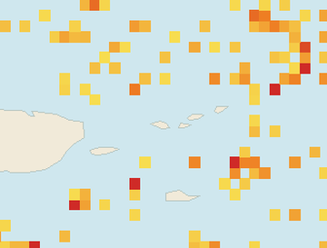 Satellite floating-algae map near St. Thomas, Jul 2026 (opens full map image in a new tab)