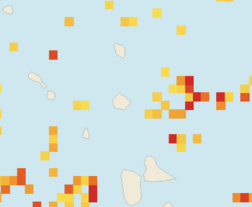 Satellite floating-algae map near Antigua East Coast, Aug 2026 (opens full map image in a new tab)