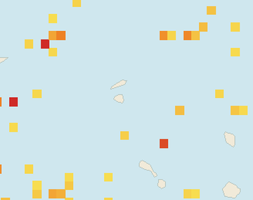 Satellite floating-algae map near St. Maarten, Aug 2026 (opens full map image in a new tab)