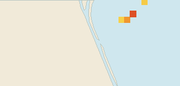 Satellite floating-algae map near Cocoa Beach, Sep 2026 (opens full map image in a new tab)