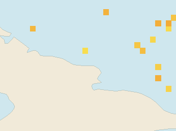 Satellite floating-algae map near Guardalavaca, Sep 2026 (opens full map image in a new tab)