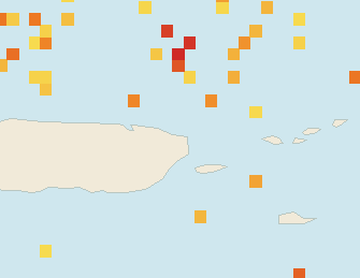 Satellite floating-algae map near Luquillo, Sep 2026 (opens full map image in a new tab)